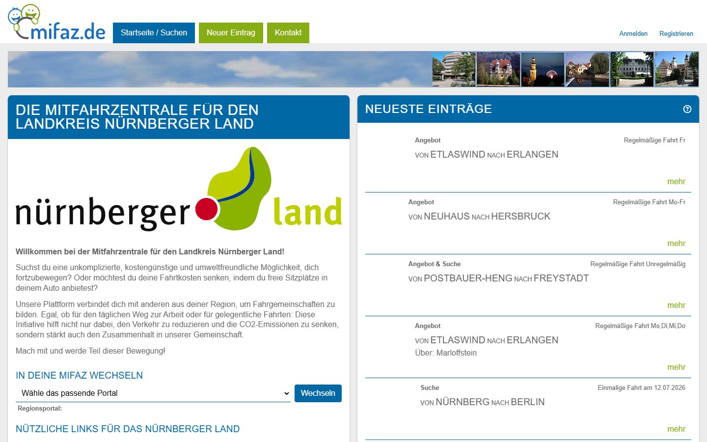 MiFaZ-Portal des Landkreises Nürnberger Land